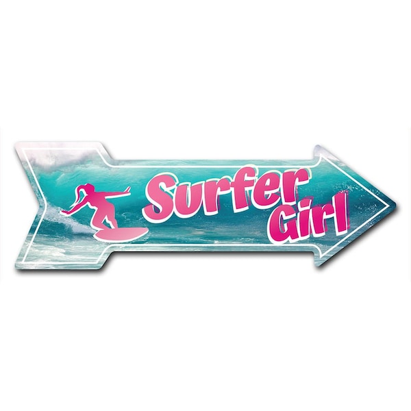 Surfer Girl Arrow Decal Funny Home Decor 36in Wide